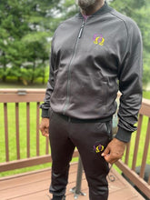 Load image into Gallery viewer, Sweatsuit with Purple &amp; Gold Interlocking Omegas