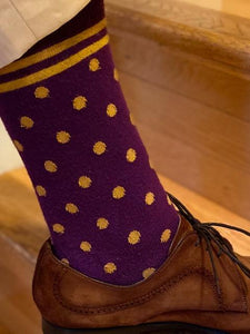 Socks - Purple w/Gold  Polka Dots