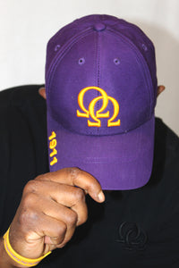Cap - Purple w/Gold  Interlocking Omegas